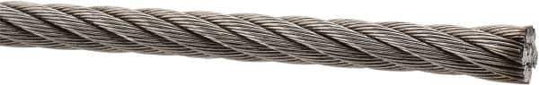 Value Collection - 1' Long, 1/4" Diam, Aircraft Cable - 4,900 Lb Breaking Strength, Material Grade 316, 7 x 19 Strand Core - USA Tool & Supply