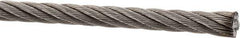 Value Collection - 1' Long, 1/4" Diam, Aircraft Cable - 4,900 Lb Breaking Strength, Material Grade 316, 7 x 19 Strand Core - USA Tool & Supply