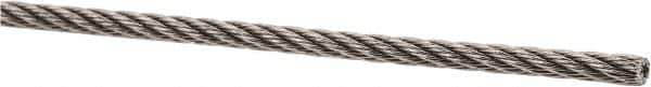 Value Collection - 1' Long, 3/32" Diam, Aircraft Cable - 700 Lb Breaking Strength, Material Grade 316, 7 x 7 Strand Core - USA Tool & Supply