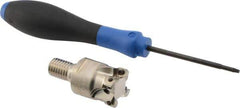 Seco - 1" Cut Diam, 0.03" Max Depth, M12 Modular Connection Indexable High-Feed End Mill - Screw Holding Method, LP.. 06 Insert, R217.21 Toolholder, Through Coolant - USA Tool & Supply