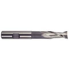 3/16 Dia. x 2-11/16 Overall Length 2-Flute Square End High Speed Steel SE End Mill-Round Shank-Extension -TiN - USA Tool & Supply
