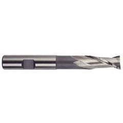 1 Dia. x 7-1/4 Overall Length 2-Flute Square End High Speed Steel SE End Mill-Round Shank-Center Cut-Uncoated - USA Tool & Supply