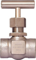 Brennan - 3/4" Pipe, Straight Needle Valve - PTFE Seal, Tube Ends, Stainless Steel Valve, 6,000 Max psi - USA Tool & Supply