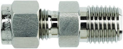 Brennan - 1/4" Tube OD x 1/2 Thread Stainless Steel Compression Tube Male Connector - USA Tool & Supply
