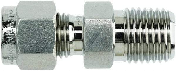 Brennan - 3/4" OD, Stainless Steel Male Connector - NPT Ends - USA Tool & Supply