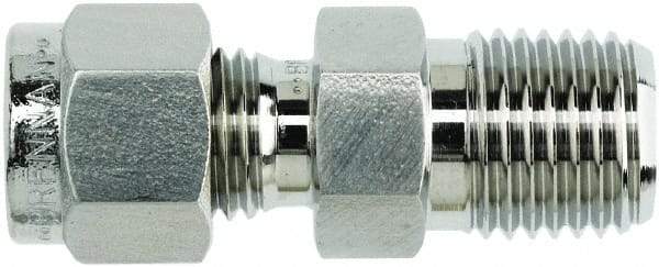 Brennan - 1" OD, Stainless Steel Male Connector - NPT Ends - USA Tool & Supply