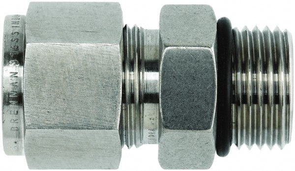 Brennan - 3/8" Tube OD Stainless Steel Compression Tube O-Seal Male Connector - USA Tool & Supply