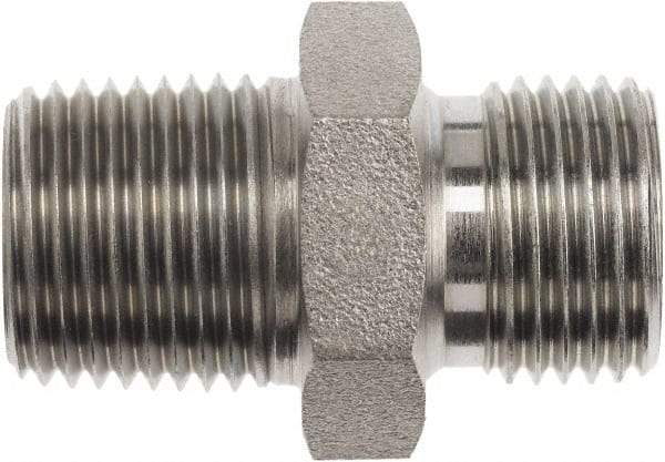 Brennan - 1/4" Stainless Steel Pipe Adapter - Hex Nipple - USA Tool & Supply