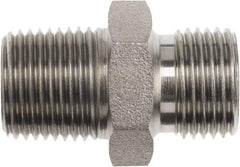 Brennan - 1/4" Stainless Steel Pipe Adapter - Hex Nipple - USA Tool & Supply