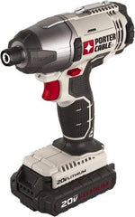 Porter-Cable - 1/4" Drive 20 Volt T-Handle Cordless Impact Wrench & Ratchet - 2,900 RPM, 124 Ft/Lb Torque, 2 Lithium-Ion Batteries Included - USA Tool & Supply