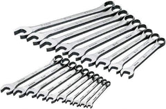 SK - 19 Piece, 6mm to 24mm, 12 Point Combination Wrench Set - Metric Measurement Standard, Chrome Finish, Comes in Rack - USA Tool & Supply