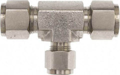 Brennan - 1/2" OD, Stainless Steel Union Tee - Comp x Comp x Comp Ends - USA Tool & Supply