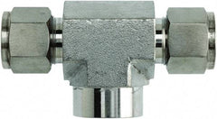 Brennan - 1/2" OD, Stainless Steel Female Branch Tee - Comp x FNPT Ends - USA Tool & Supply