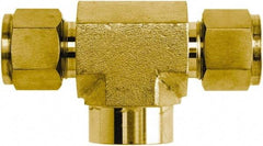Brennan - 3/8" OD, Stainless Steel Female Branch Tee - Comp x FNPT Ends - USA Tool & Supply