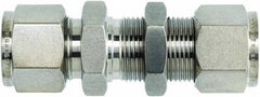 Brennan - 1/2" OD, Stainless Steel Bulkhead Union - Comp x Comp Ends - USA Tool & Supply