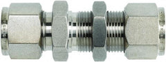 Brennan - 1/2" OD, Stainless Steel Bulkhead Union - Comp x Comp Ends - USA Tool & Supply