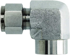 Brennan - 1/2" OD, Stainless Steel Female Elbow - Comp x FNPT Ends - USA Tool & Supply