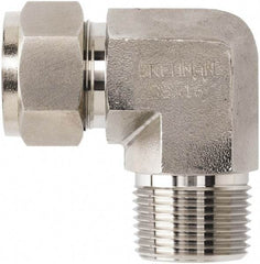 Brennan - 1/2" OD, Stainless Steel Male Elbow - Comp x MNPT Ends - USA Tool & Supply