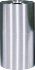 Rubbermaid - 21 Gal Aluminum Round Decorative Waste Receptacle With Top - Aluminum, 32" High - USA Tool & Supply