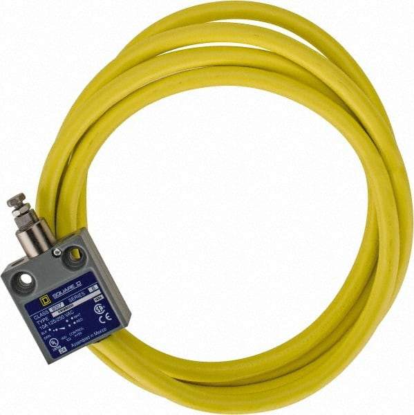 Square D - SPDT, NC/NO, 240 VAC, Prewired Terminal, Plunger Actuator, General Purpose Limit Switch - 1, 2, 4, 6, 6P NEMA Rating, IP67 IPR Rating, 80 Ounce Operating Force - USA Tool & Supply