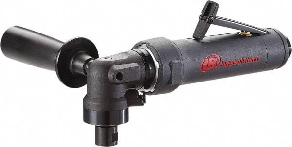 Ingersoll-Rand - 1/4" Collet, Angle Handle, Air Angle Die Grinder - 12,000 RPM, Rear Exhaust, 17 CFM, 1 hp, 90 psi - USA Tool & Supply