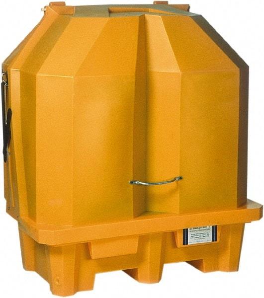 UltraTech - 66 Gal Sump, 3,000 Lb Capacity, 2 Drum, Polyethylene Spill Deck or Pallet - 57" Long x 31" Wide x 65" High, Liftable Fork, Inline Drum Configuration - USA Tool & Supply