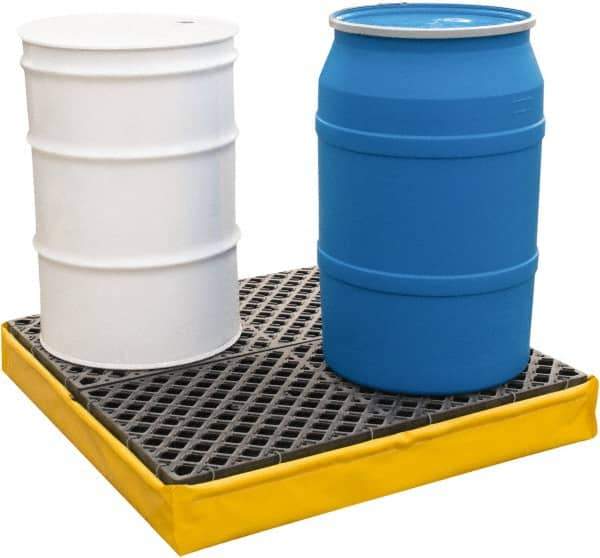 UltraTech - 66 Gal Sump, 2,400 Lb Capacity, 4 Drum, Polyethylene Spill Deck or Pallet - 56" Long x 25" Wide x 8" High, Liftable Fork, 2 x 4 Drum Configuration - USA Tool & Supply