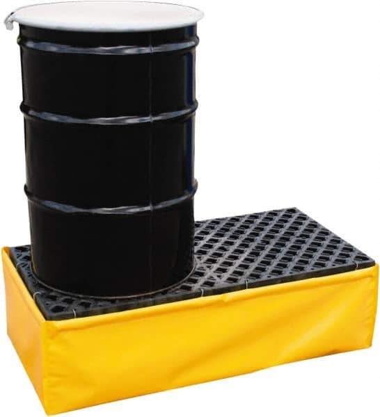 UltraTech - 66 Gal Sump, 1,200 Lb Capacity, 2 Drum, Polyethylene Spill Deck or Pallet - 56" Long x 25" Wide x 6" High, Liftable Fork, Inline Drum Configuration - USA Tool & Supply