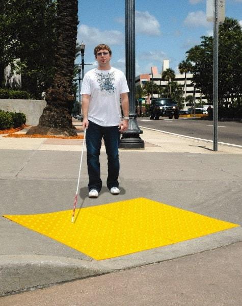 UltraTech - 2 Ft. Long x 2 Ft. Wide, Urethane Surface, Molded Bubble Entrance Matting - Outdoor, Heavy Traffic, Urethane, Yellow - USA Tool & Supply