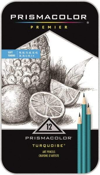 Prismacolor - 2B, 3B, 4B, 5B, 6B, 7B, 8B, 9B, B, F, H, HB Graphite Pencil - Graphite - USA Tool & Supply