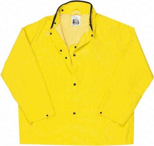 MCR Safety - Size M, Yellow, Rain Jacket - No Pockets - USA Tool & Supply