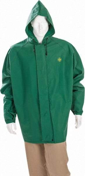 MCR Safety - Size 3XL, Green, Rain Jacket - Attached Hood - USA Tool & Supply