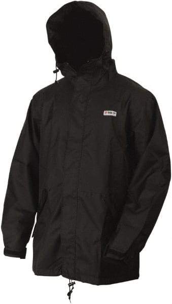 MCR Safety - Size 2XL, Yellow, Rain Jacket - 2 Pockets, Detachable Hood - USA Tool & Supply