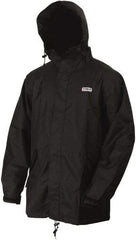 MCR Safety - Size M, Yellow, Rain Jacket - 2 Pockets, Attached Hood - USA Tool & Supply