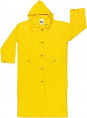 MCR Safety - Size 2XL, Yellow, Rain Jacket - 2 Pockets, Attached Hood - USA Tool & Supply