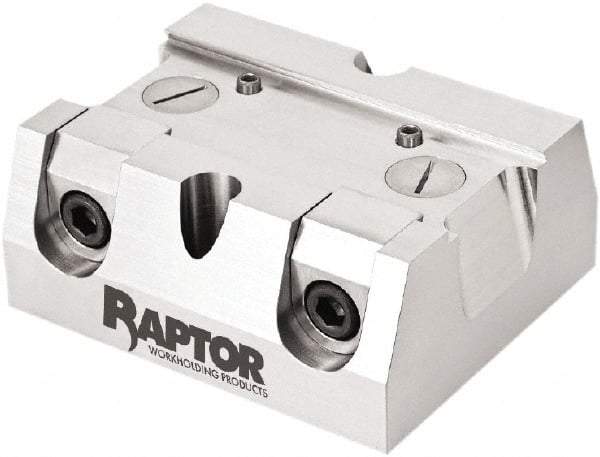 Raptor Workholding - 2-1/4" Jaw Width, 10" High x 8" Long x 10" Wide Dovetail Vise - For Use with 4 & 5 Axis Workholding Systems - USA Tool & Supply