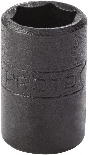 Proto - 1/8", 1/4" Drive, Standard Hand Socket - 6 Points, 7/8" OAL, Alloy Steel, Black Finish - USA Tool & Supply