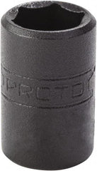Proto - 1/8", 1/4" Drive, Standard Hand Socket - 6 Points, 7/8" OAL, Alloy Steel, Black Finish - USA Tool & Supply
