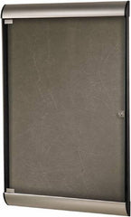 Ghent - 59.13" Wide x 36" High Enclosed Cork Bulletin Board - Natural Cork, Aluminum Frame - USA Tool & Supply
