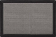 Ghent - 47" Wide x 34" High Enclosed Cork Bulletin Board - Fabric Covered, Black - USA Tool & Supply