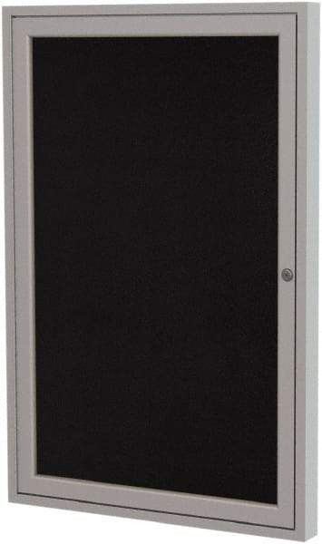 Ghent - 36" Wide x 24" High Enclosed Cork Bulletin Board - Rubber, Black - USA Tool & Supply