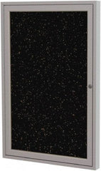 Ghent - 36" Wide x 24" High Enclosed Cork Bulletin Board - Rubber, Tan Speckled - USA Tool & Supply