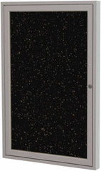 Ghent - 24" Wide x 18" High Enclosed Cork Bulletin Board - Rubber, Tan Speckled - USA Tool & Supply