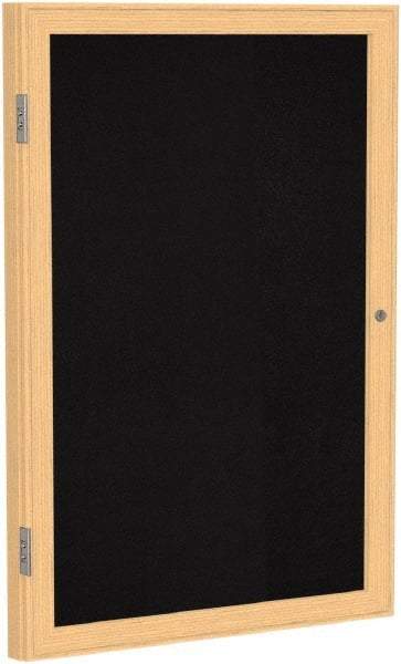 Ghent - 36" Wide x 30" High Enclosed Cork Bulletin Board - Rubber, Black - USA Tool & Supply