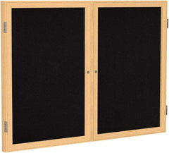 Ghent - 48" Wide x 36" High Enclosed Cork Bulletin Board - Rubber, Black - USA Tool & Supply