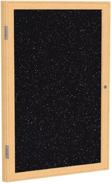 Ghent - 36" Wide x 30" High Enclosed Cork Bulletin Board - Rubber, Confetti (Color) - USA Tool & Supply
