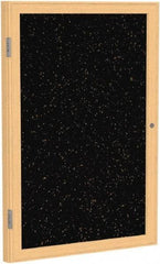 Ghent - 36" Wide x 24" High Enclosed Cork Bulletin Board - Rubber, Tan Speckled - USA Tool & Supply