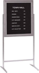 Ghent - 1 Door, 30 Inch Wide x 36 Inch High, Acrylic Enclosed Letter Board - Silver Satin - USA Tool & Supply