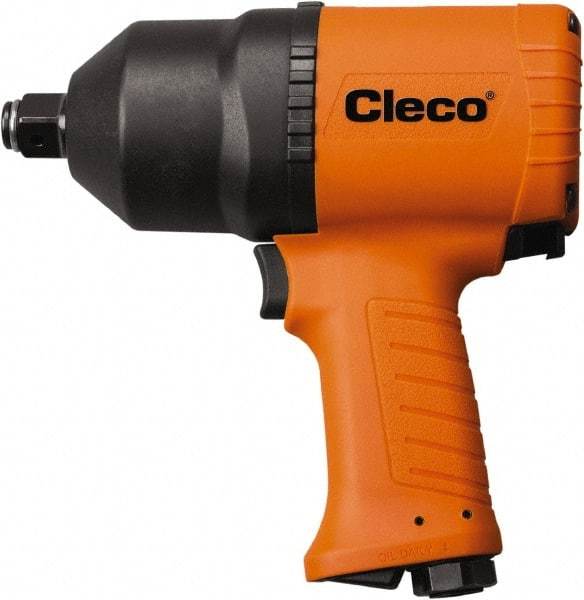 Cleco - 1/2" Drive, 9,000 RPM, 850 Ft/Lb Torque Impact Wrench - Pistol Grip Handle, 1,200 IPM, 69 CFM, 90 psi, 1/4" NPT Inlet - USA Tool & Supply