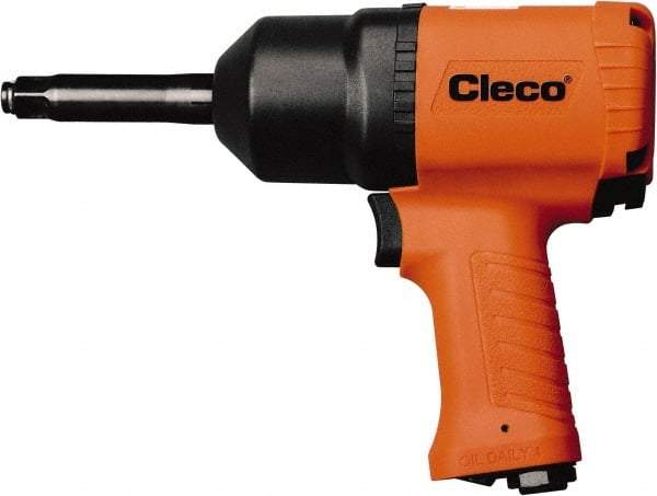 Cleco - 1/2" Drive, 8,000 RPM, 800 Ft/Lb Torque Impact Wrench - Pistol Grip Handle, 1,250 IPM, 40.5 CFM, 90 psi, 1/4" NPT Inlet - USA Tool & Supply